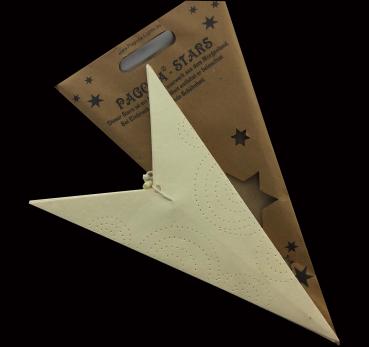 Circles BIG Batic Creme  - Faltbarer Leuchtstern, Weihnachtsstern aus Papier mit 5 Zacken, 70 cm